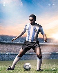 Pelé com a camisa da Argentina