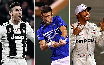 Cristiano Ronaldo, Novak Djokovic e Lewis Hamilton
