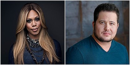 Laverne Cox e Chaz Bono são atores transgêneros conhecidos, respectivamente, pelas séries Orange is the New Black e American Horror Story: Cult