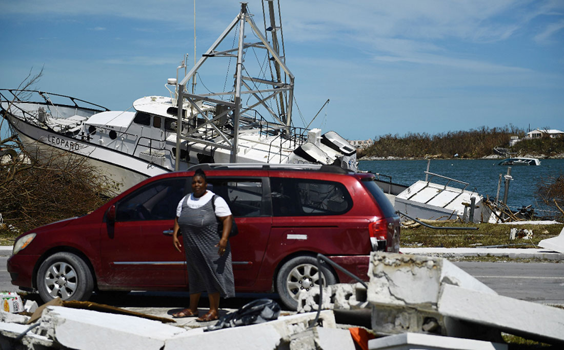 Destruição em Marsh Harbou, nas Bahamas