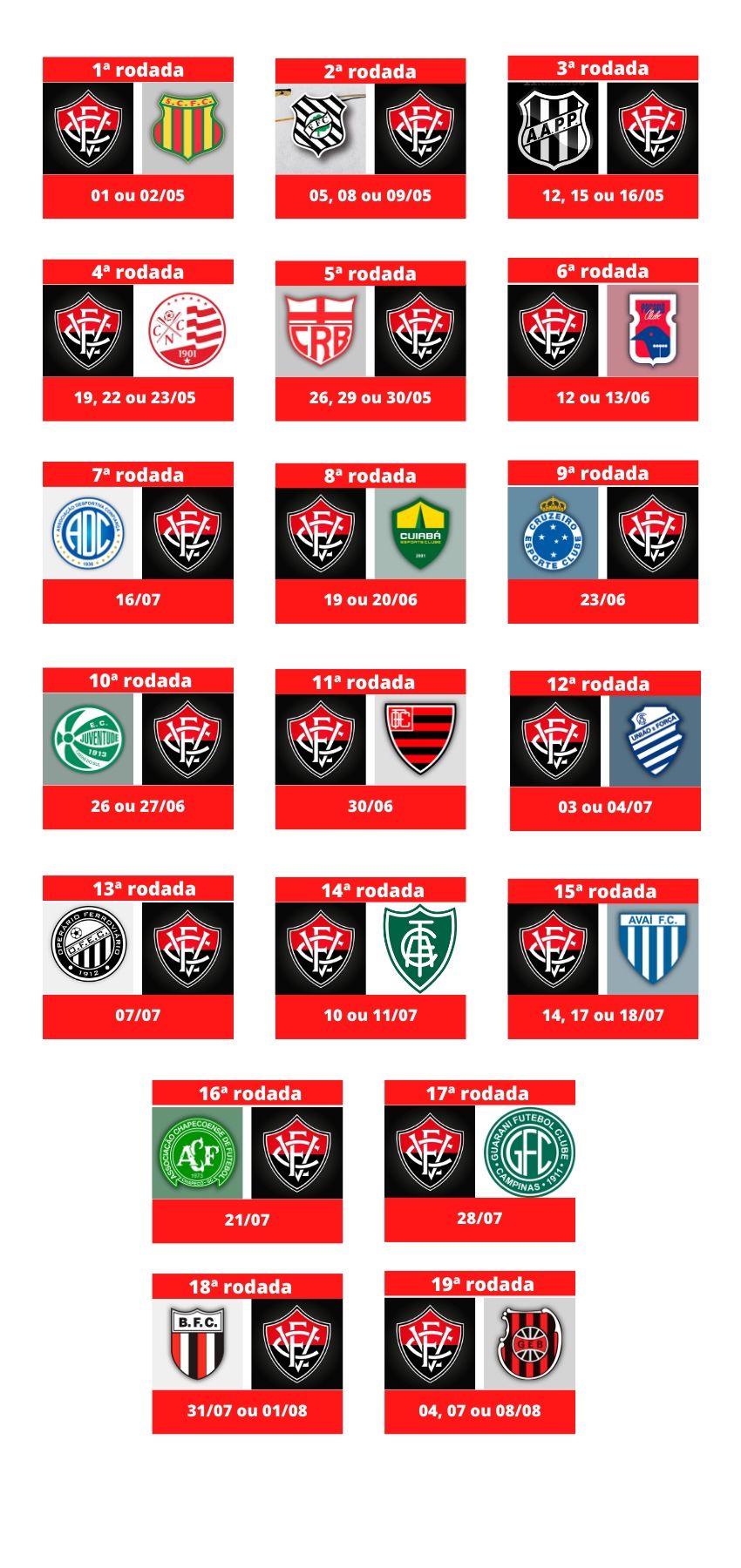 Tabela definida: Vitória estreia na Série B contra Sampaio ...