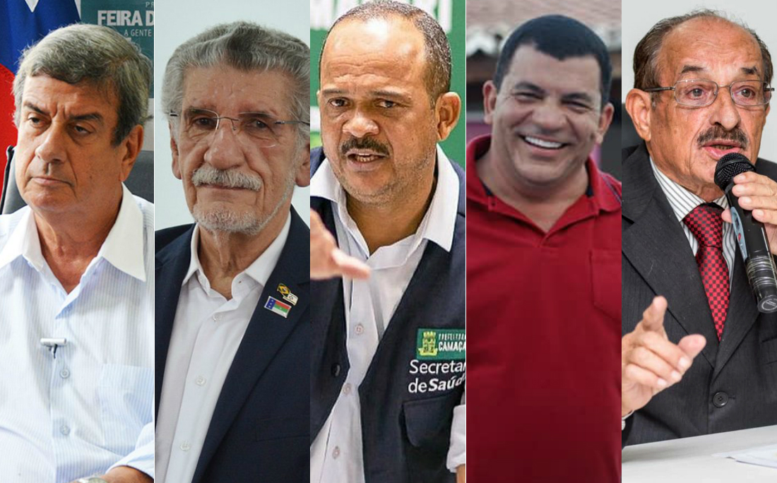 Colbert Martins (Feira), Herzem Gusmão (Conquista), Elinaldo Araújo (Camaçari), Paulo Bomfim (Juazeiro) e Fernando Gomes (Itabuna) disputam reeleição